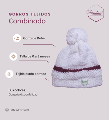 gorro tejido punto crochet - anudancr 