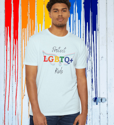 LGBTQ+ pride graphic t-shirt with wings – inclusive and supportive apparel
