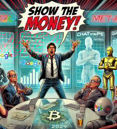 Recreación del enséñame la pasta de Jerry Magruire, pero dirigido a los directivos de una empresa de IA..