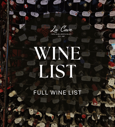 a title of full wine list and bottles of wine