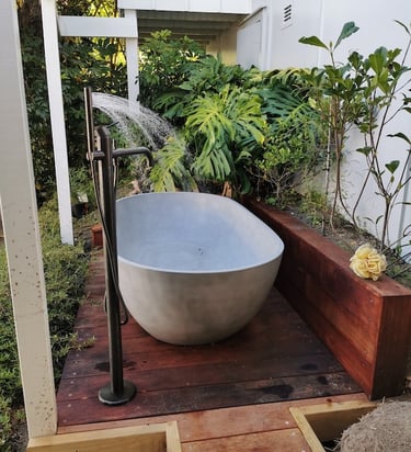 outdoor bath Kawau renovation