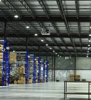 Industrial warehouse with durable high-bay LED lighting Victoria BC