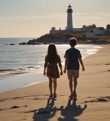 a couple of people that are standing in the water