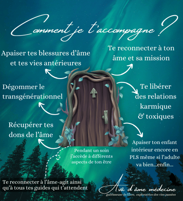 je t'accompagne en t'aidant à libérer ton karma, a apaiser ton enfant intérieur, a récupére tes dons