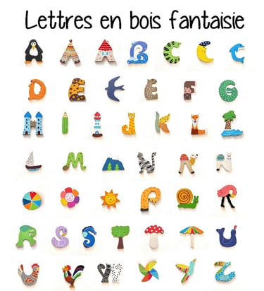 Jolies lettres en bois pour chambre de bébé