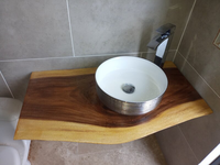 mueble en madera para lavamanos instalacion