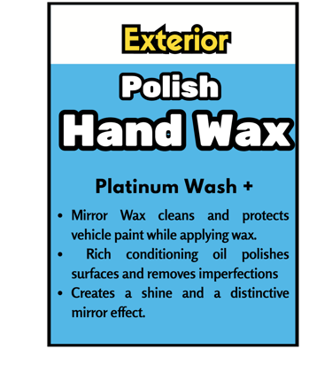 Cleans, protects with mirror wax, polishes, removes imperfections, creates mirror effect.