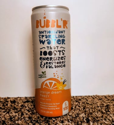 A can of Orange Dream Freez'r Bubbl'r drink