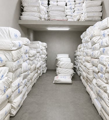 Plastic raw material bags storage warehouse in Indore by New Gurunanak Plastic & Packaging