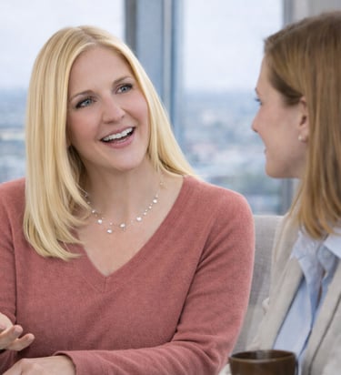 Two women talking