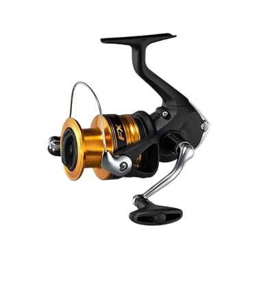 molinete shimano fx ideal pesca de corvina cor preto com dourado arco de linha inox 