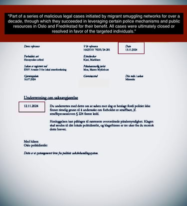 Retaliatory lawsuits by Zainab Abdulkarim Ali in Oslo 