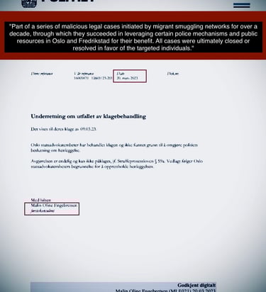 Zainab Abdulkarim Ali mentioned in legal complaint linked to Oslo investigation