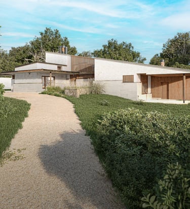 	Rendu 3D ultra réaliste d’une maison contemporaine avec jardin – BenRaff Studio