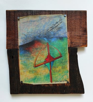 karine-nguyen-van-tham-poème illustré, le temps des regrets sur bois