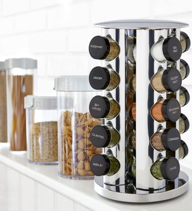 Kamenstein 20 jar revolving countertop spice rack with spices included