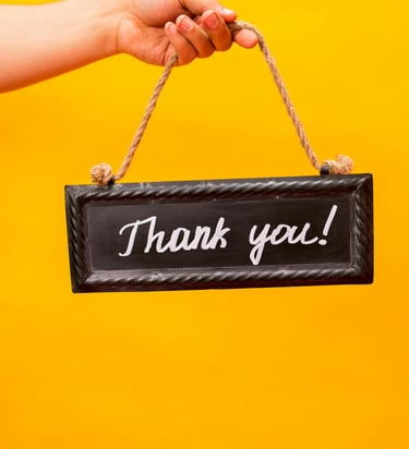 A thank-you sign