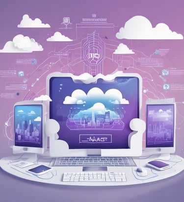 A modern cylindrical glass building with multiple floors is seen against a cloudy sky. The building features reflective windows that capture the light and clouds. There are signs of professional services companies at the top and the bottom sections supported by columns.