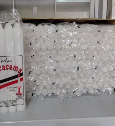 Vela numero 12, 20cm, 42gr, Branco.