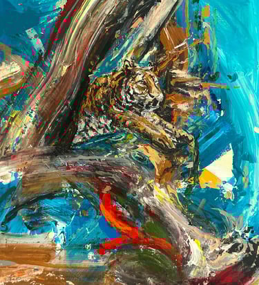 tiger jumping over obstacle. 