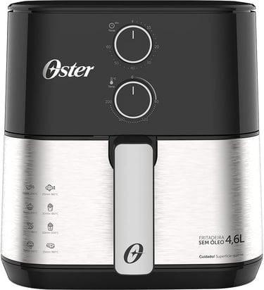 Air Fryer Oster OFRT520 com 28% de Desconto na Black Friday — Fritadeira Sem Óleo com Potência e Estilo