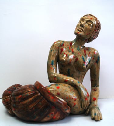 Escultura cerámica Caracola al sol