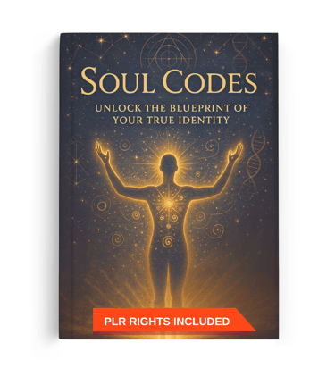 Soul Codes PLR ebook cover – spiritual awakening and energy alignment guide with private label right