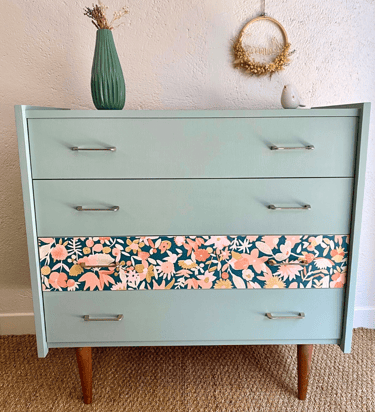 commode vintage relooké bicolore Nova Vita