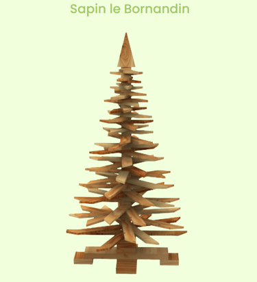 sapin de Noël écoresponsable en bois recyclé fabriqué en France DAHUTS