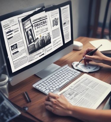 A creative team working on web deployment and digital design projects.