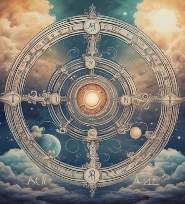 a blue and yellow circle with a white circle in the center