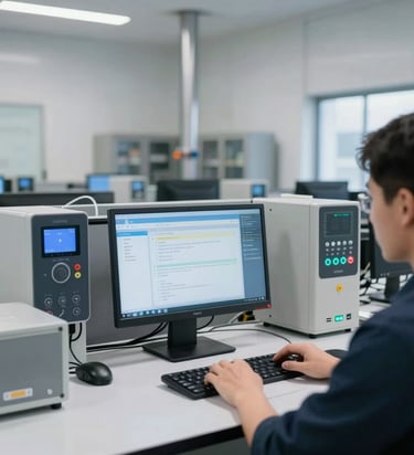 Wide shot of a showroom displaying various lighting fixtures and furniture.