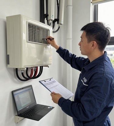 Wide shot of a showroom displaying various lighting fixtures and furniture.