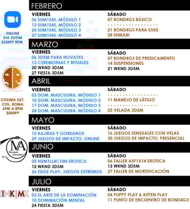 Calendario de Actividades BDSM