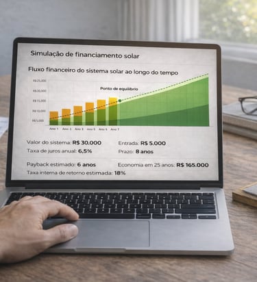simulação de retorno do investimento em energia solar