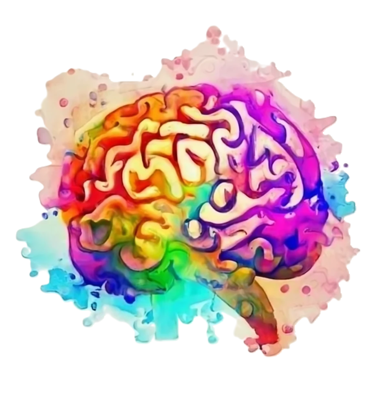 Gen AI watercolor - icon of brain