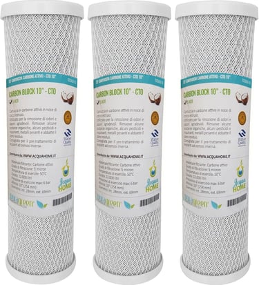 Filtros de carbón activo CTO de 10 pulgadas para mejorar sabor y olor del agua