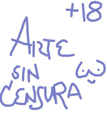 texto a mano con palabras que describen Arte sin censura 