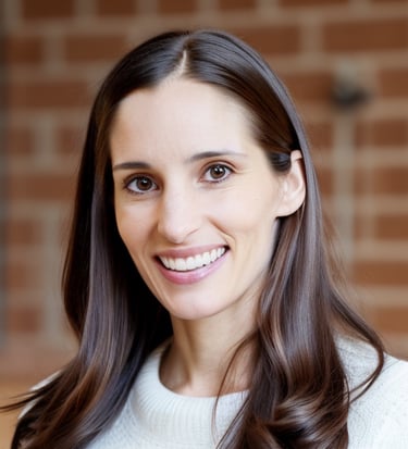 a woman with long hair and a white sweater