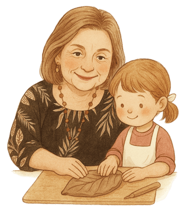 molio edukacijos mokytoja padeda mergaitei lipdyti iš molio lapus