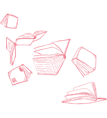 Motif décoratif livres - Wendy Baqué, chroniqueuse littéraire.