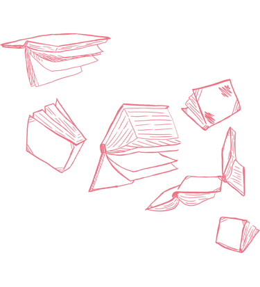 Motif décoratif livres - Wendy Baqué, chroniqueuse littéraire.