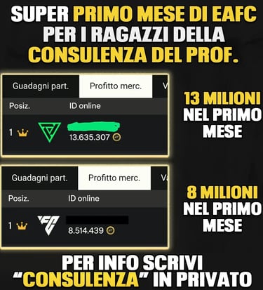 profitto fatto con la compravendita su ea sports fc