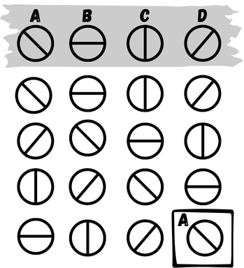 a set of four different types of symbols