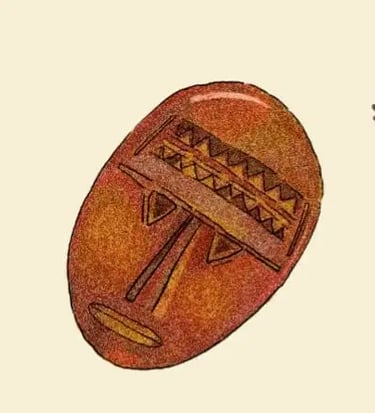 Illustration masque ethnique - Agathe Ricart - Je danserai avec ton souffle.