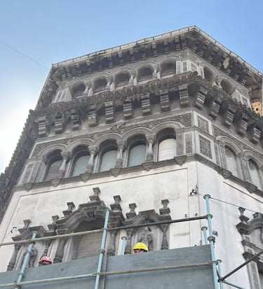 Proceso de restauración del edificio de valor patrimonial de la Casa Fracasi realizado por Almapiedra.