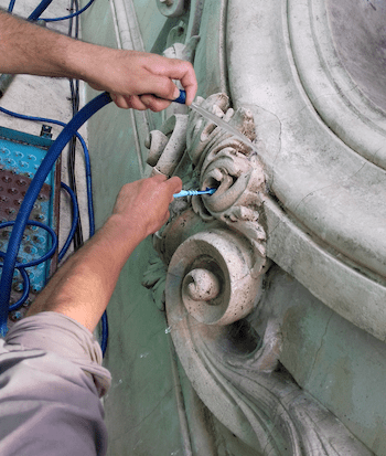 Proceso de restauración de la fachada de la Sede Rectorado realizado por Almapiedra