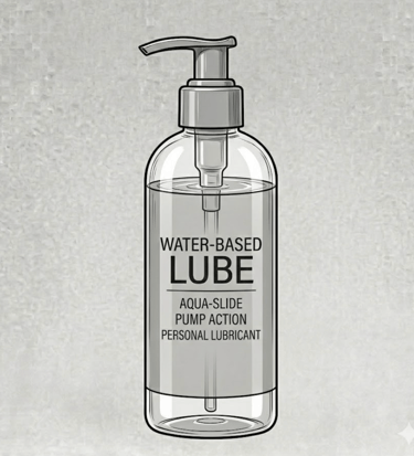 Black and white Image of water based lube