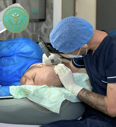 Processus d'extraction FUE des greffons capillaires par un chirurgien en Turquie