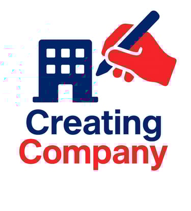 a person writing a letter to a company logo